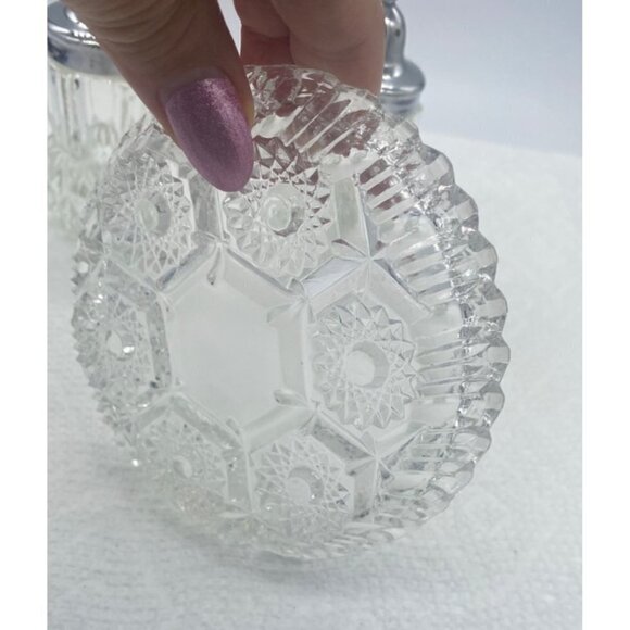 Cut Glass Salt and Pepper Shakers Set with Tray - Picture 7 of 10